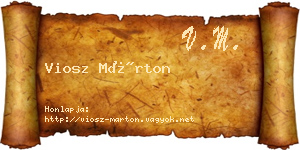 Viosz Márton névjegykártya