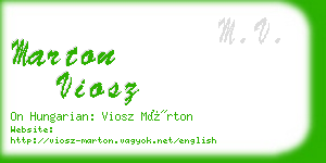 marton viosz business card